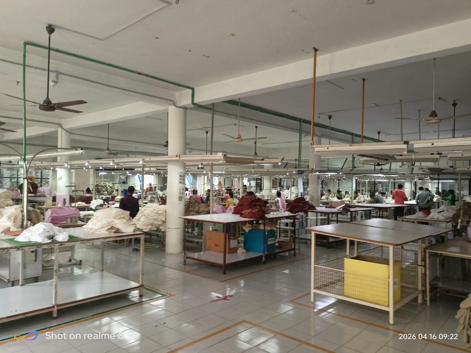 OCS sewing line 8 — maroon sweat production
